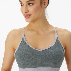 Half Moon Crossback Low Support Sport Bra-Lily Pad Heather Size L NWT